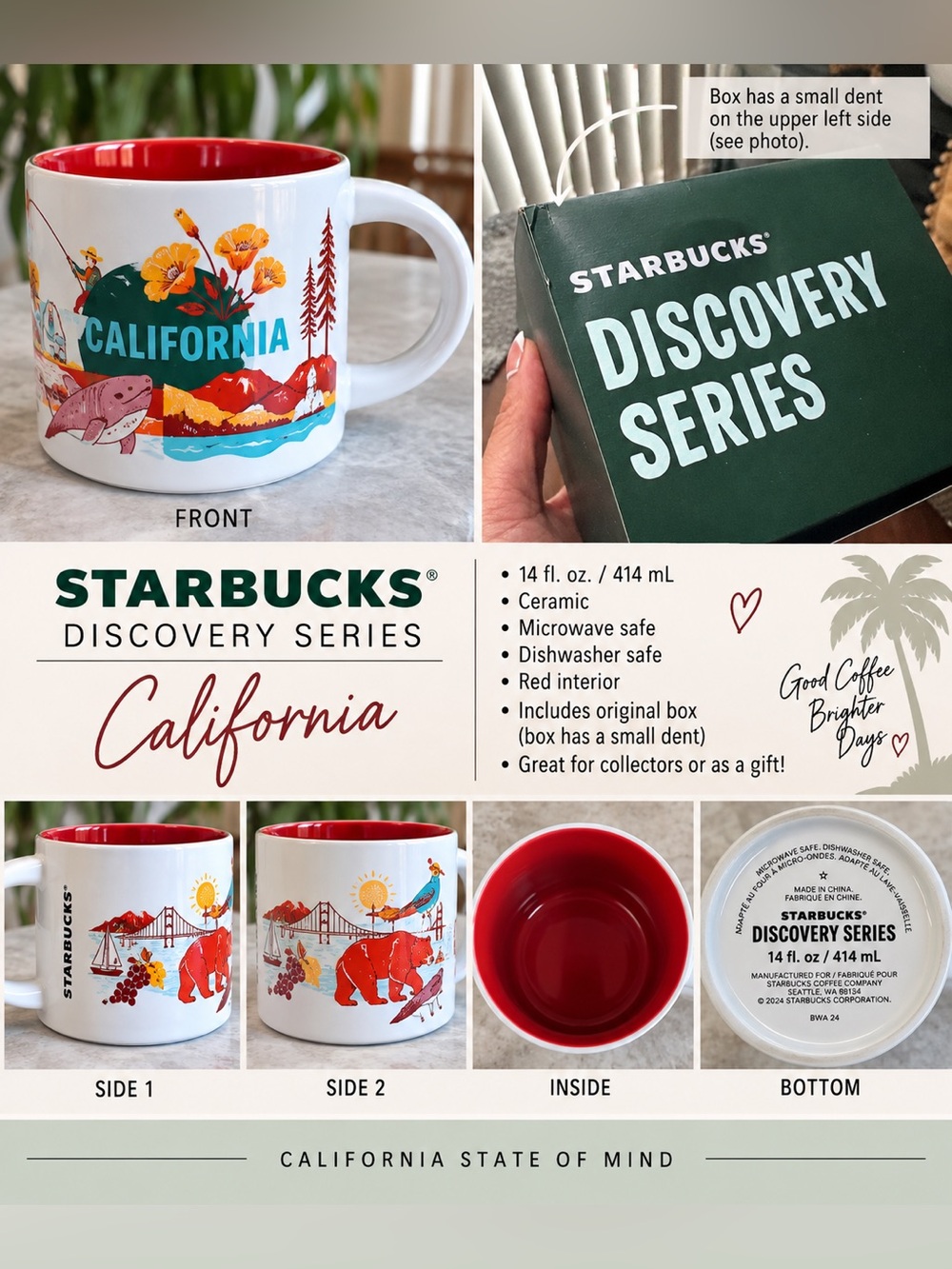 ☕ Starbucks Discovery Series California Ceramic Mug – 14 oz 🌴🐻